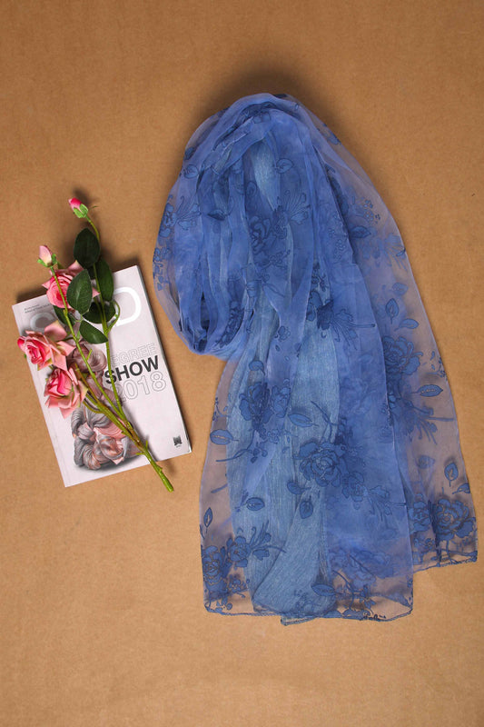 Nishat Linen - Navy Women Scarf - 432502121
