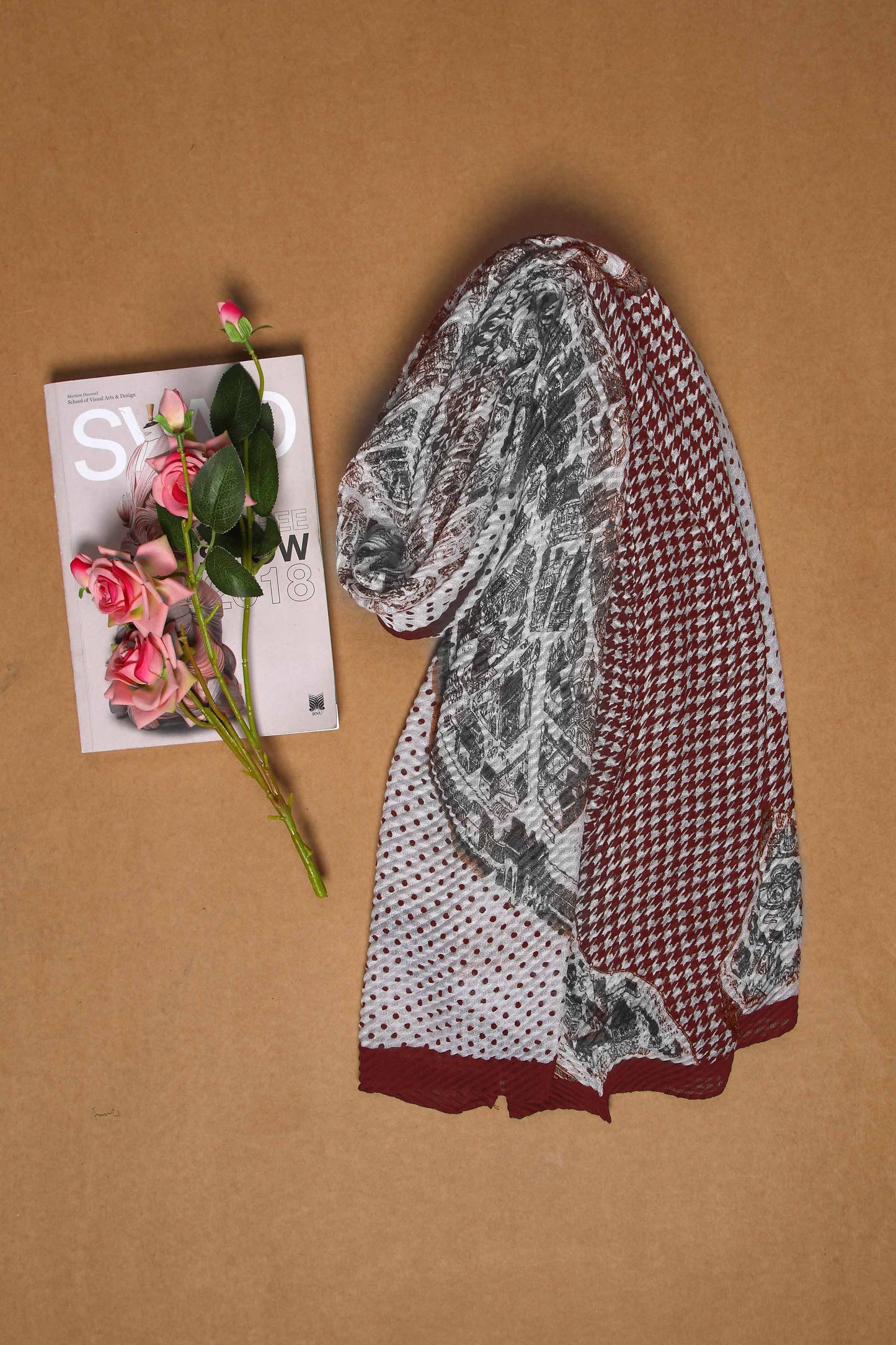 Nishat Linen - Red Women Scarf - 432512101