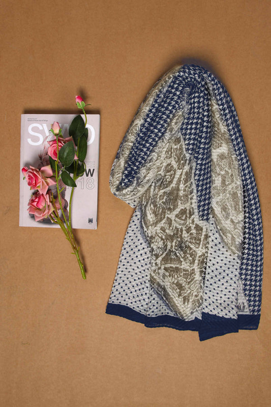 Nishat Linen - Navy Women Scarf - 432512121