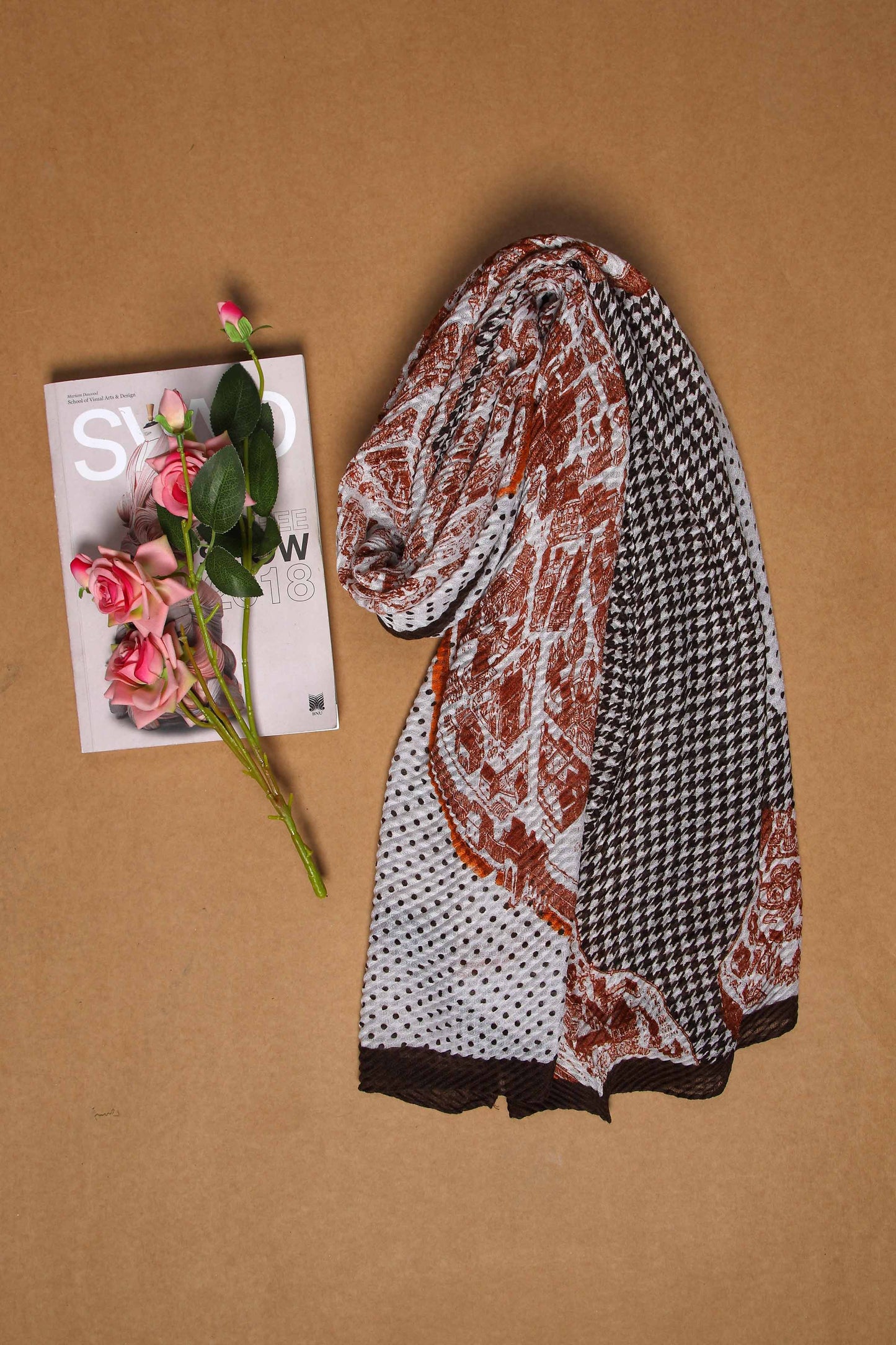 Nishat Linen - Rust Women Scarf - 432512128