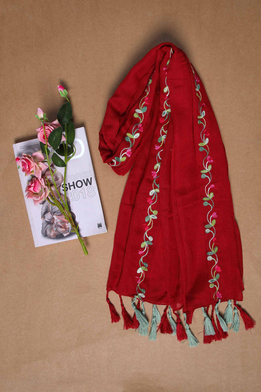 Nishat Linen - Red Women Scarf - 432602101