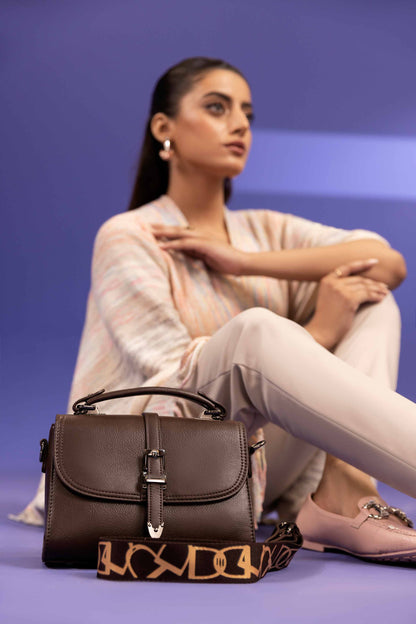 Nishat Linen - Coffee Shoulder Bag-433482117