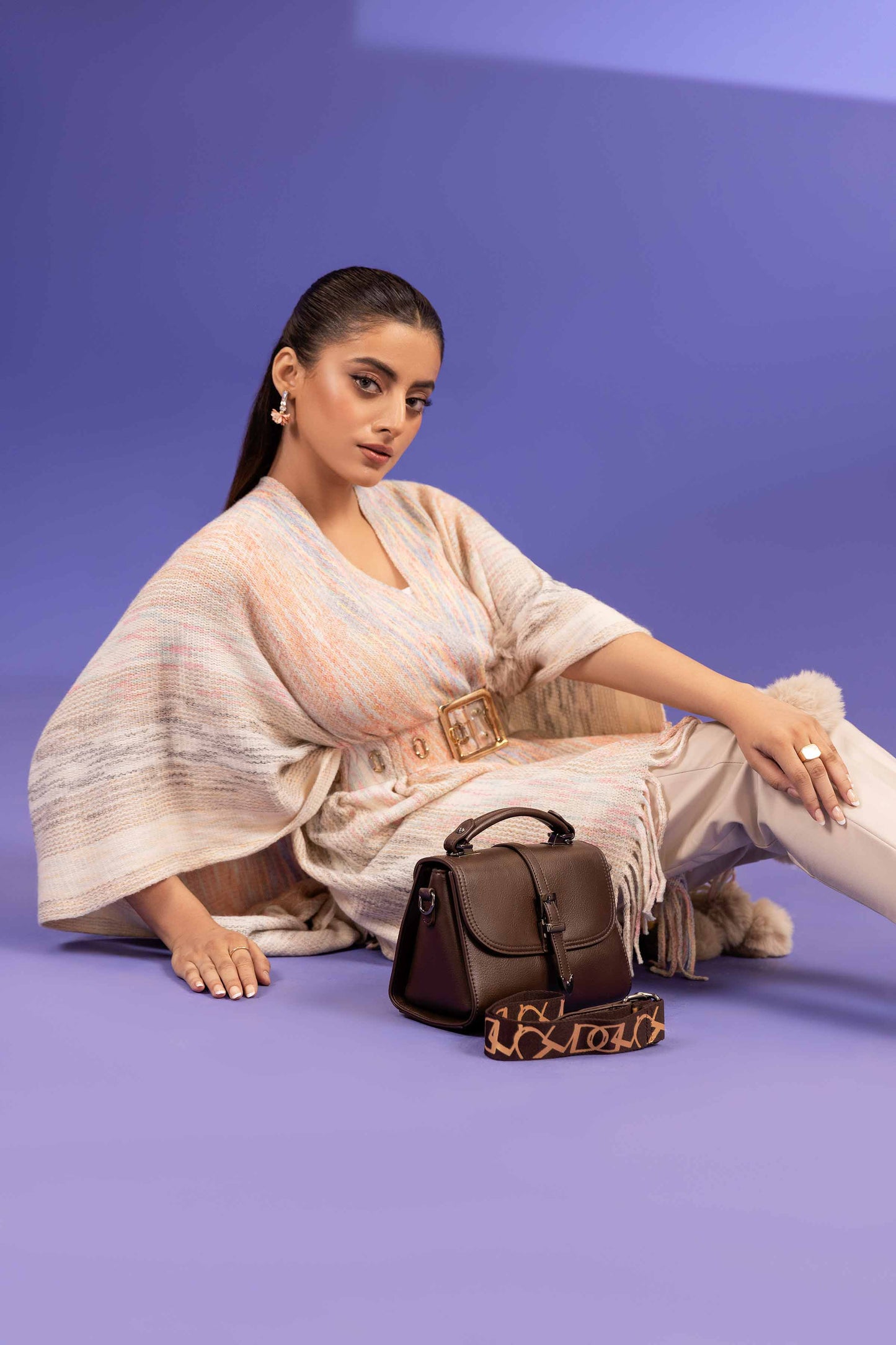 Nishat Linen - Coffee Shoulder Bag-433482117