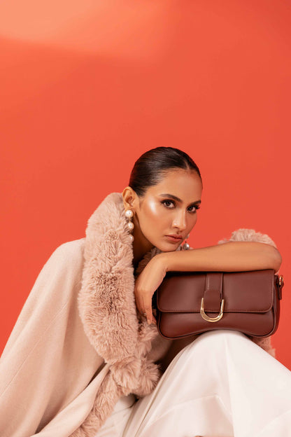 Nishat Linen - Coffee Shoulder Bag-433492117