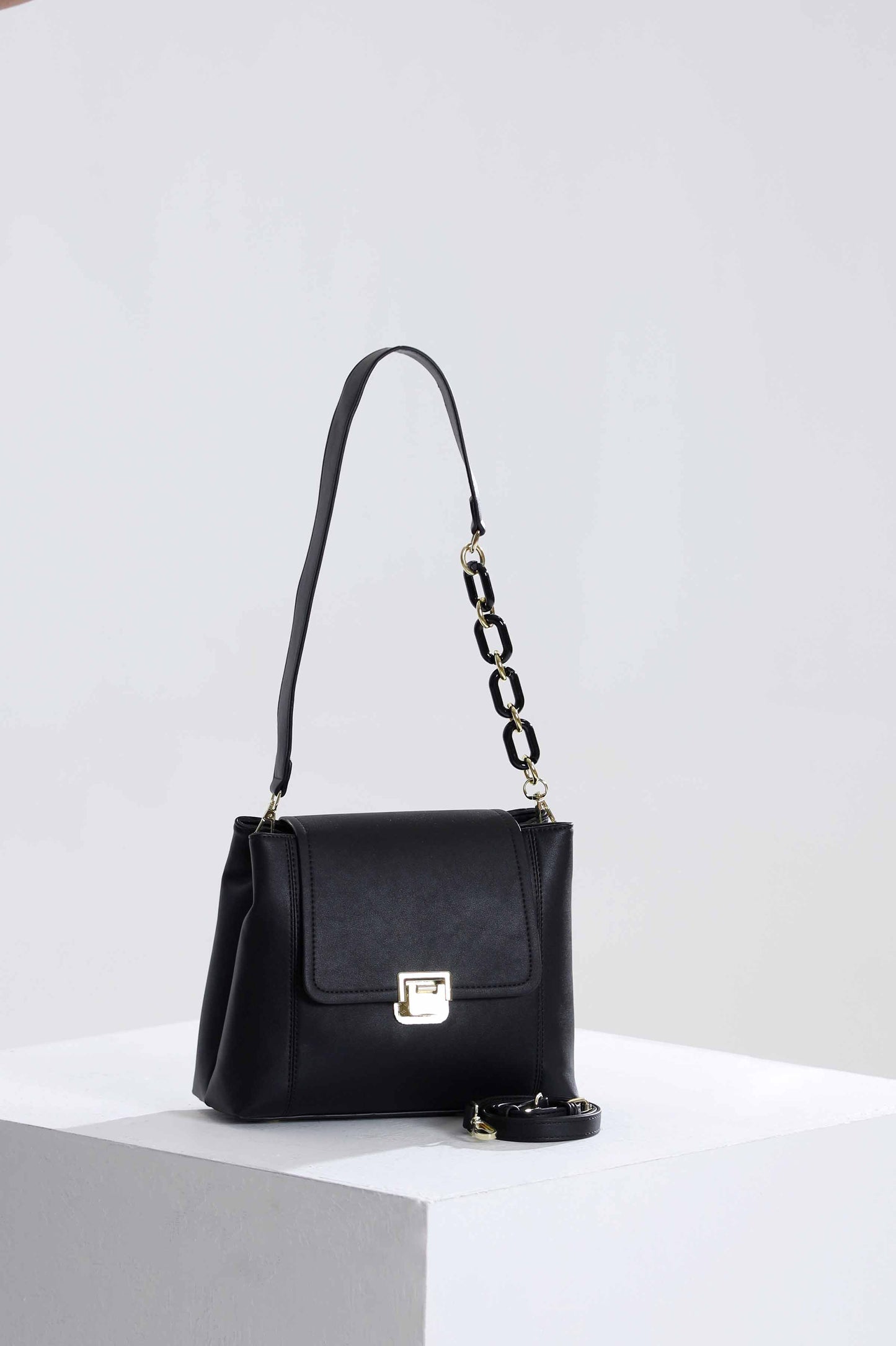 Nishat Linen - Black Shoulder Bag-433632103