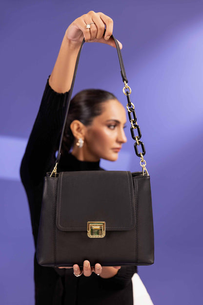 Nishat Linen - Black Shoulder Bag-433632103