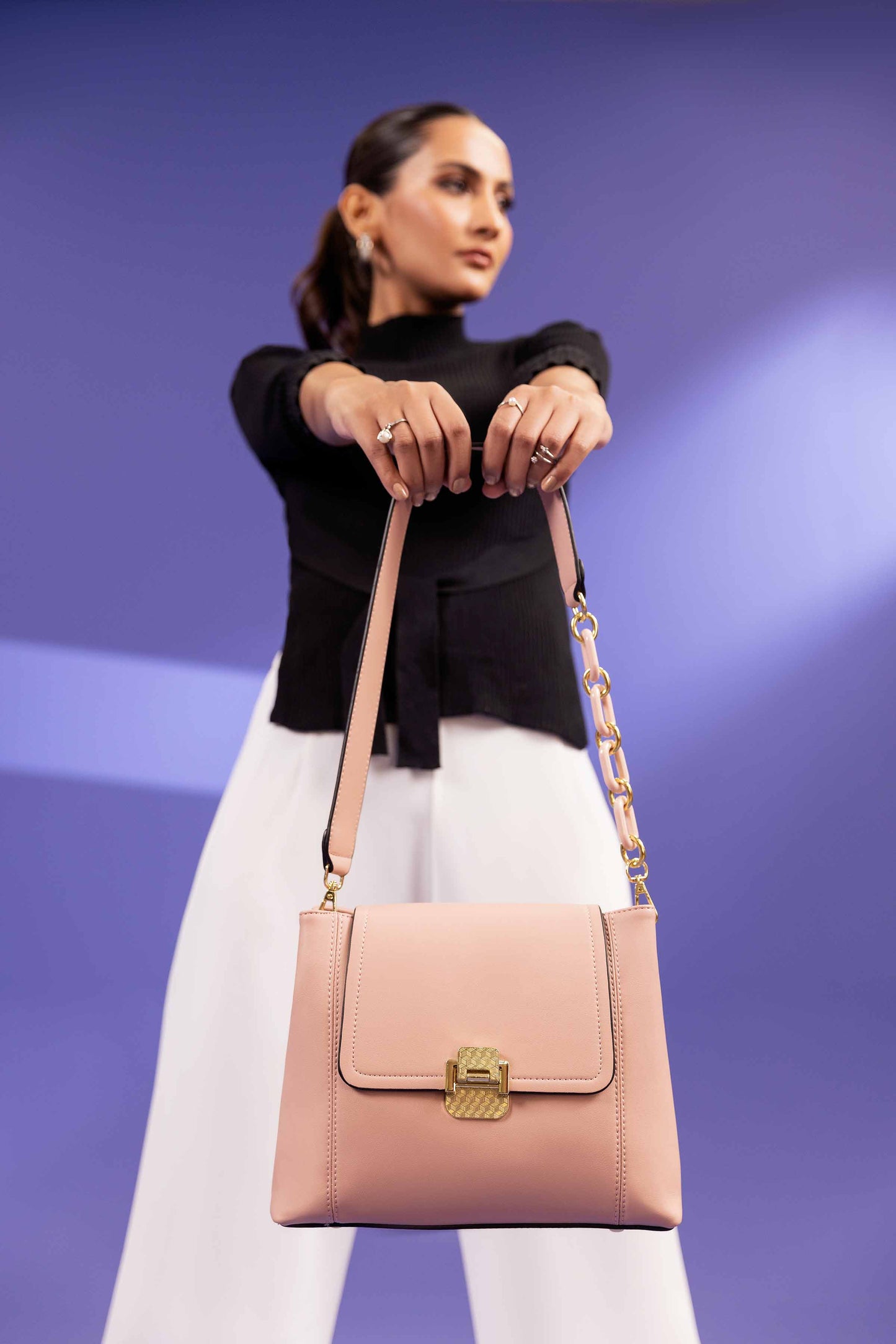 Nishat Linen - Pink Shoulder Bag-433632105