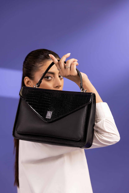 Nishat Linen - Black Shoulder Bag-433642103