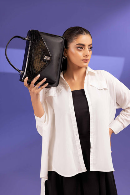 Nishat Linen - Black Shoulder Bag-433642103
