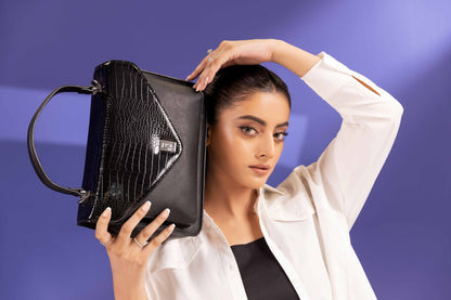 Nishat Linen - Black Shoulder Bag-433642103