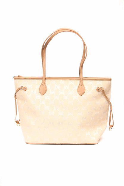 Nishat Linen - White & Light Khaki Hand Bag - 433672112