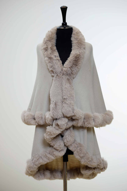 Nishat Linen - Beige Cape Shawl-434352118