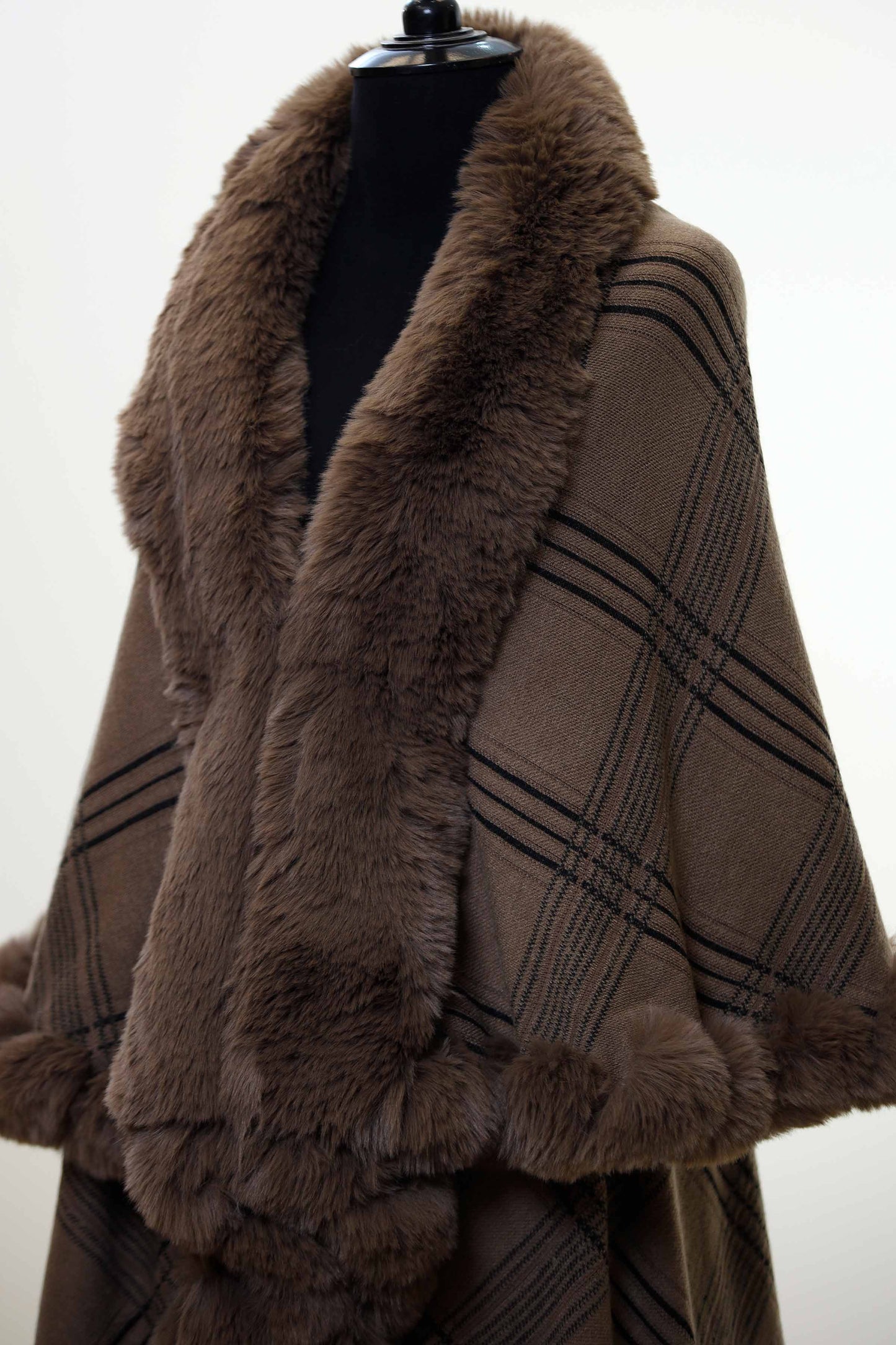 Nishat Linen - Coffee Cape Shawl-434392117