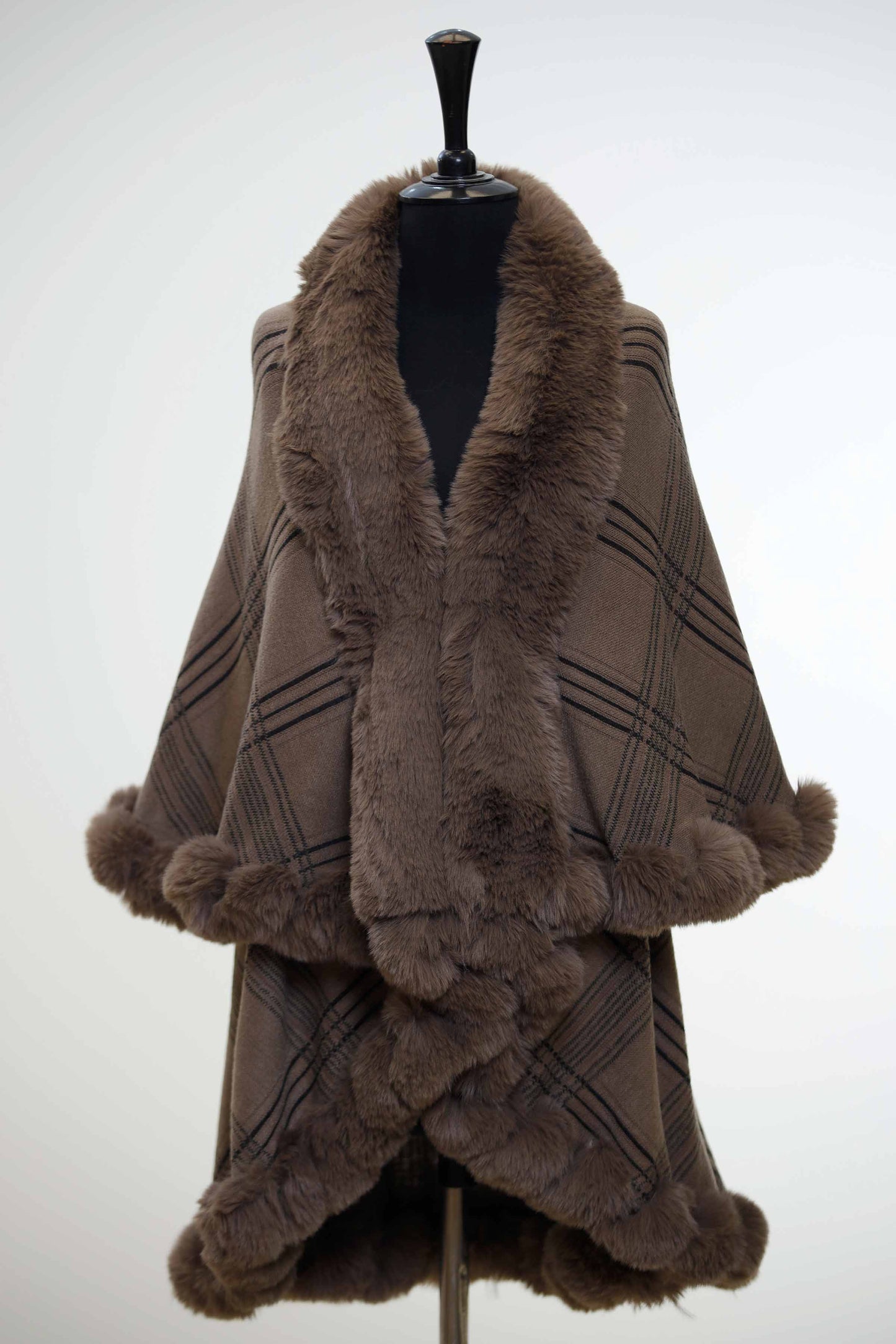 Nishat Linen - Coffee Cape Shawl-434392117