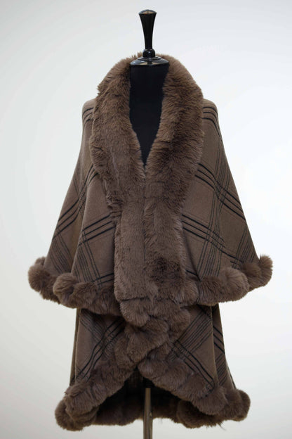 Nishat Linen - Coffee Cape Shawl-434392117