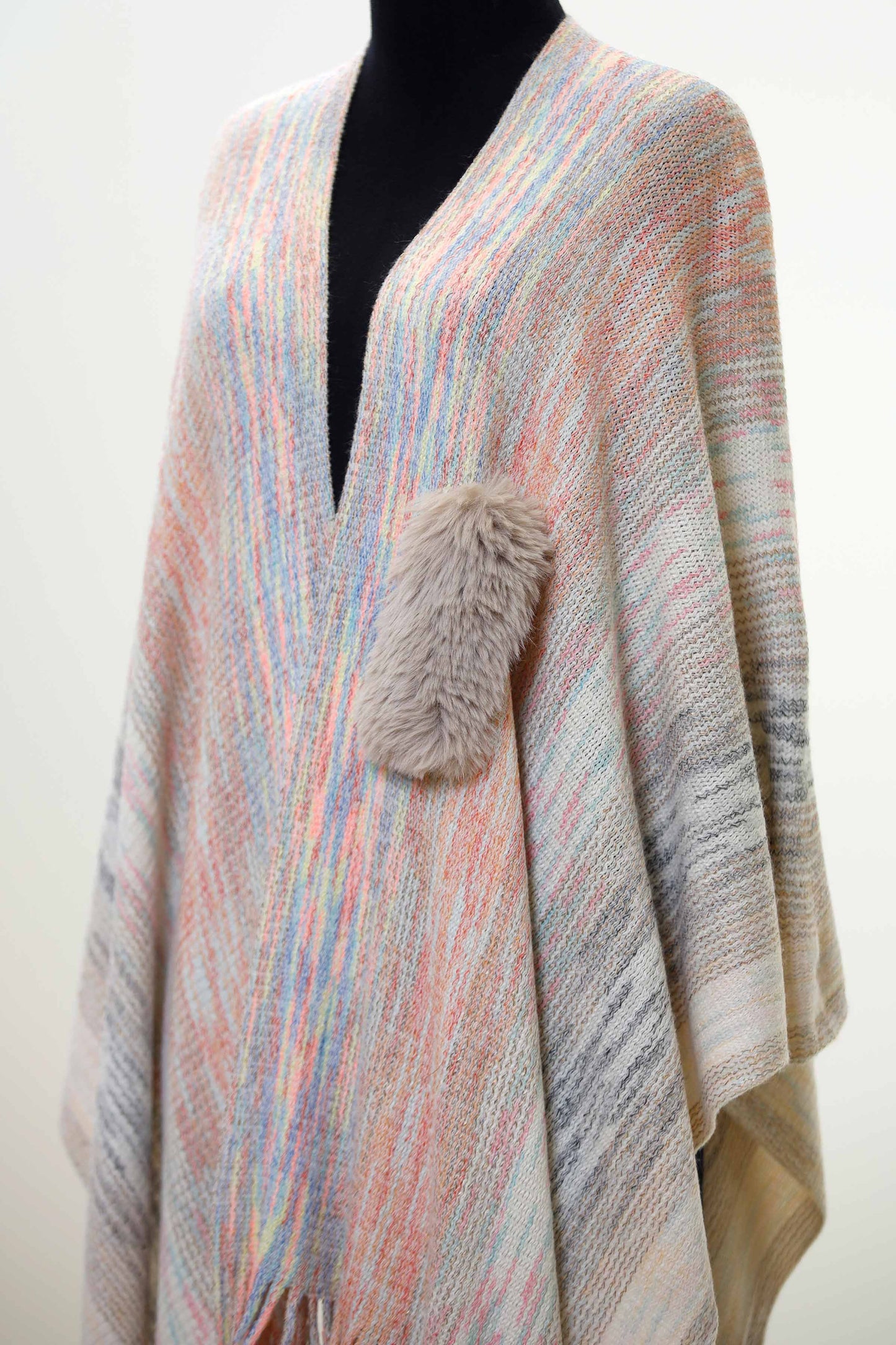 Nishat Linen - Ivory Cape Shawl-434402107