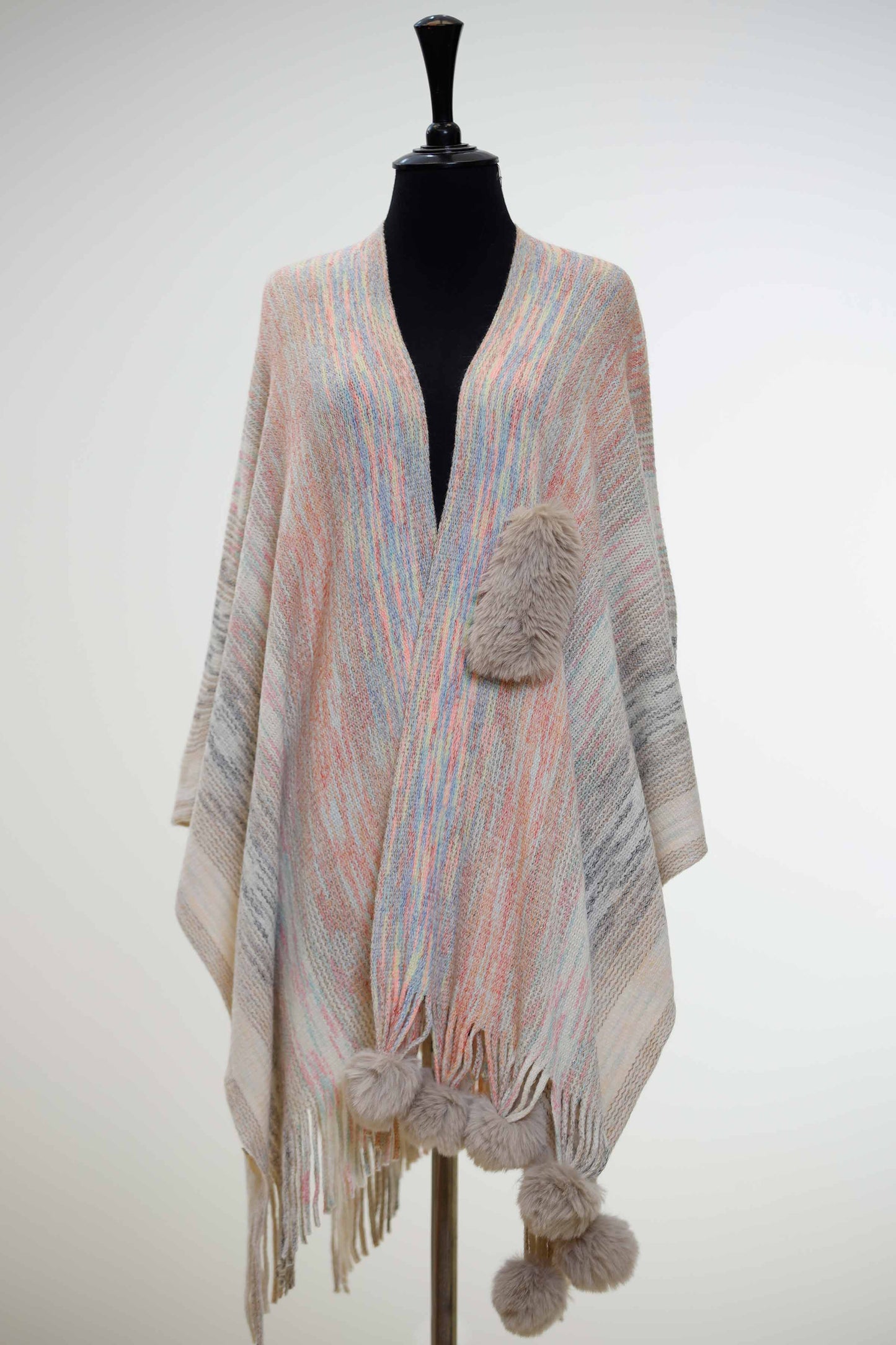 Nishat Linen - Ivory Cape Shawl-434402107