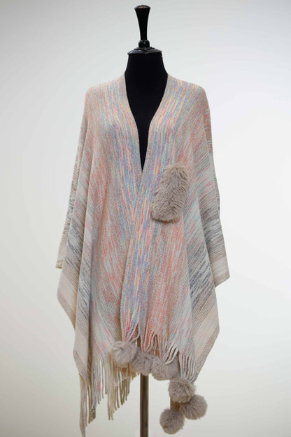 Nishat Linen - Ivory Cape Shawl-434402107