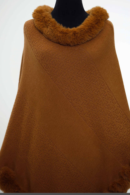 Nishat Linen - Khaki Cape Shawl-434412130