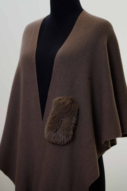 Nishat Linen - Brown Cape Shawl-434422113