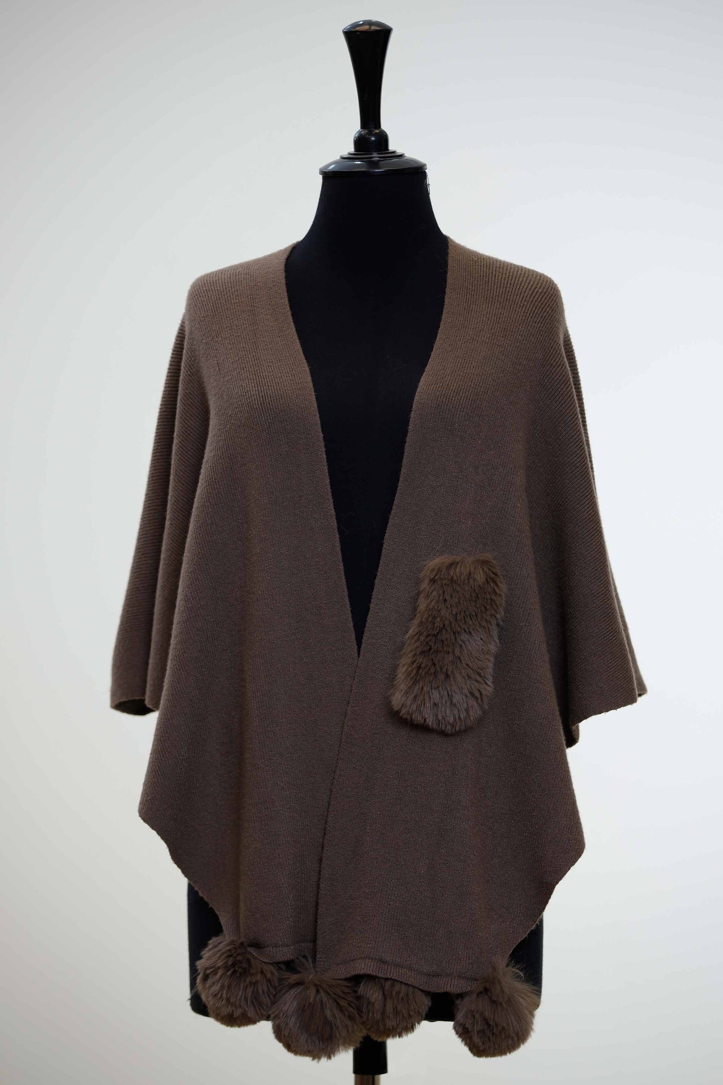 Nishat Linen - Brown Cape Shawl-434422113