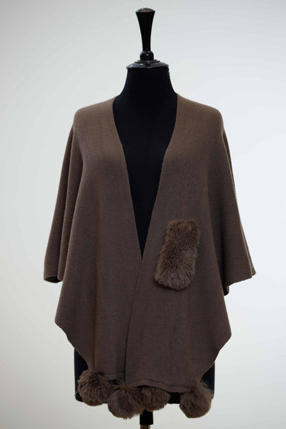 Nishat Linen - Brown Cape Shawl-434422113