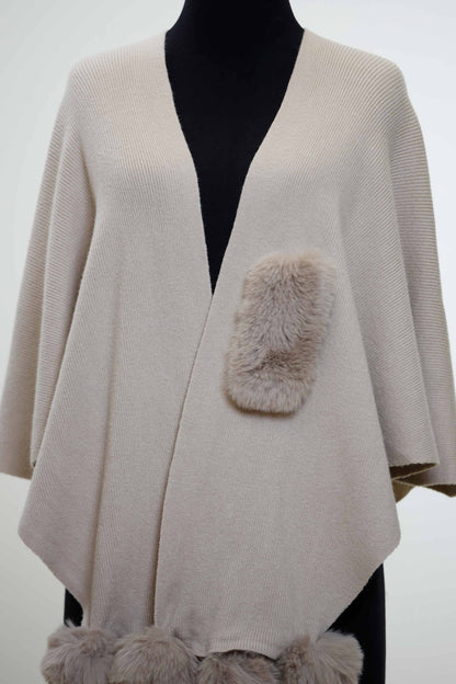 Nishat Linen - Beige Cape Shawl-434422118