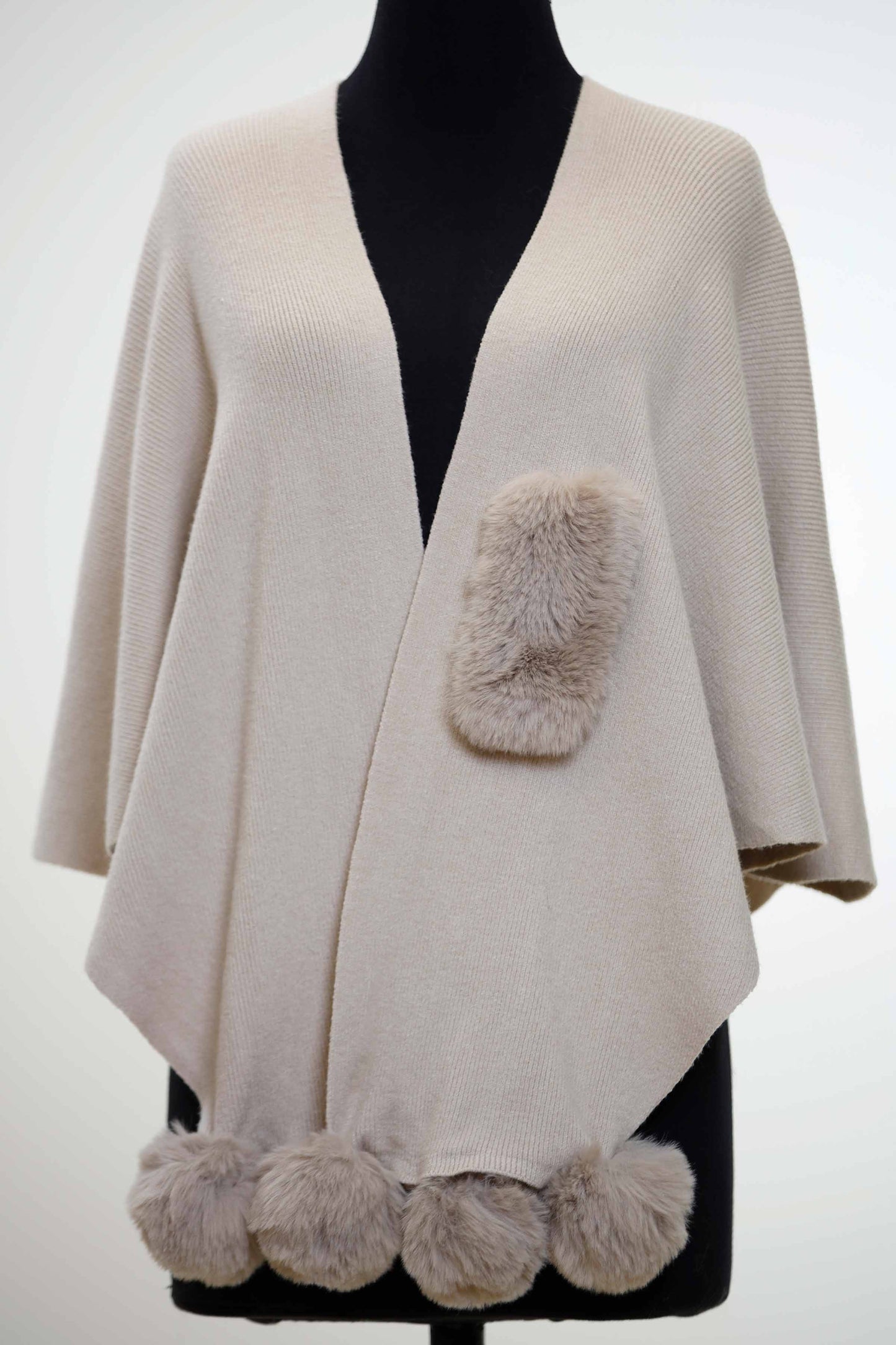 Nishat Linen - Beige Cape Shawl-434422118
