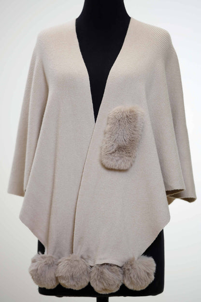 Nishat Linen - Beige Cape Shawl-434422118