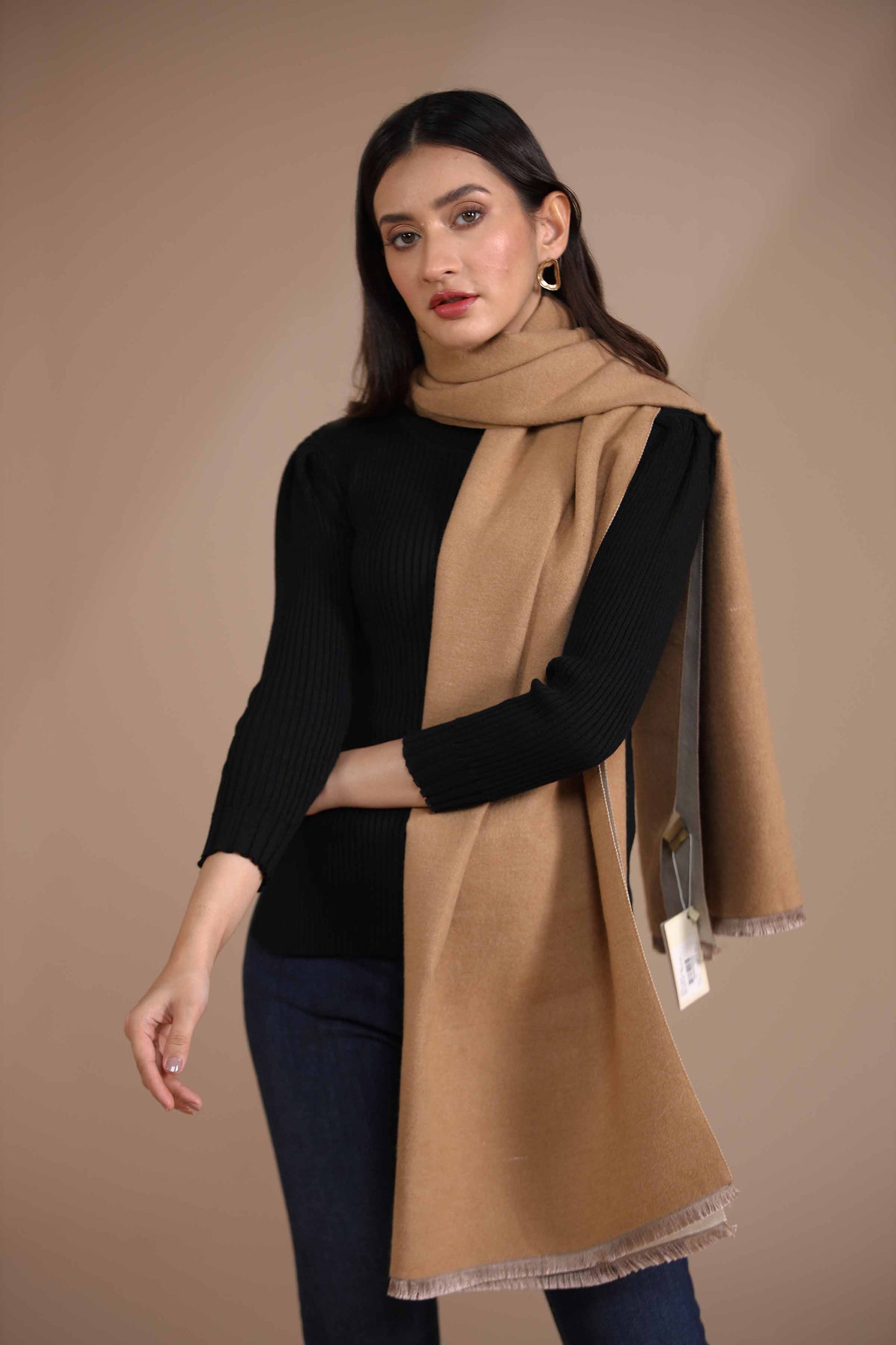 Nishat Linen - Light Camel Shawl-434782125