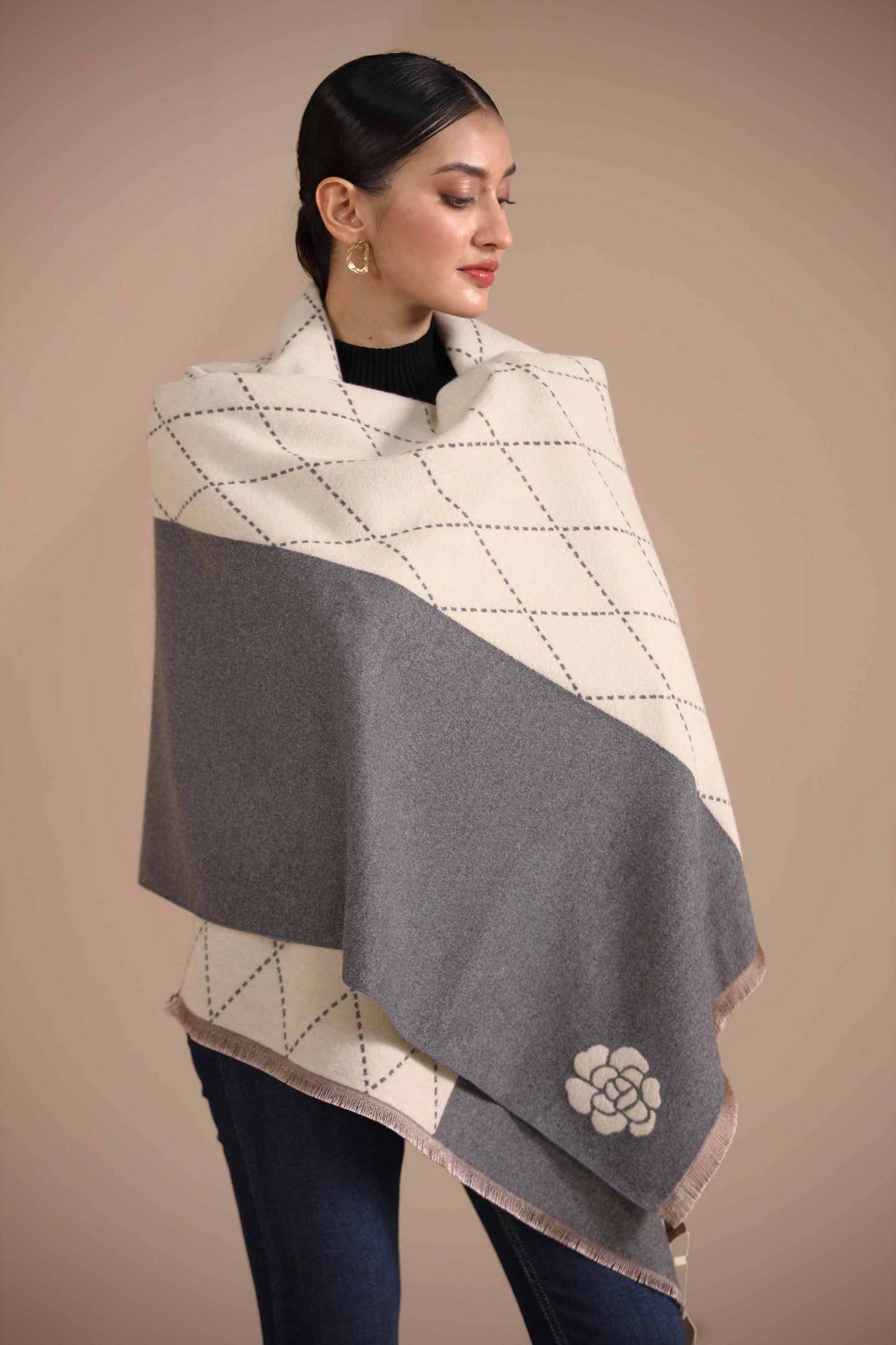 Nishat Linen - Grey Shawl-434792111