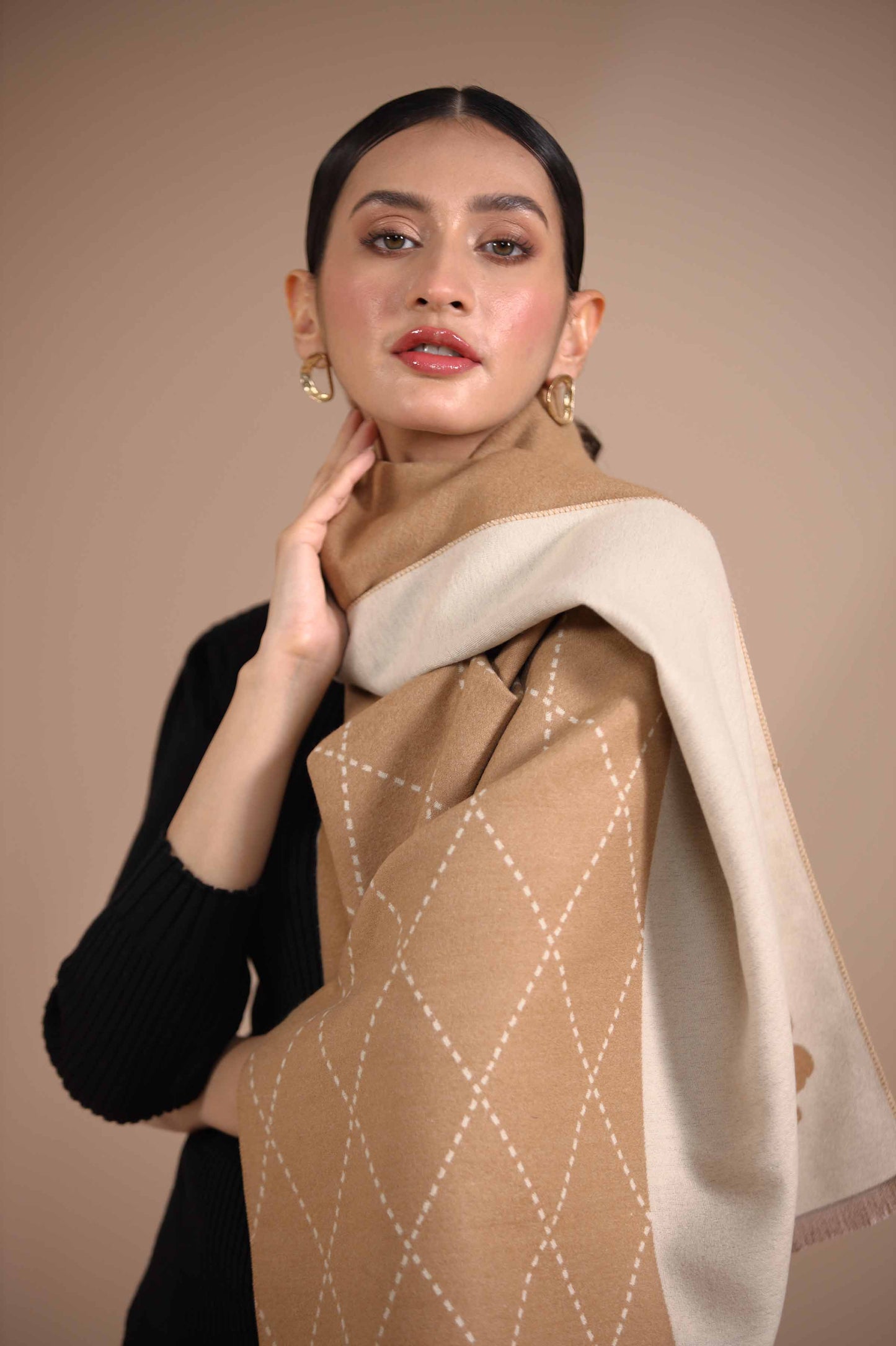 Nishat Linen - Camel Shawl-434792129
