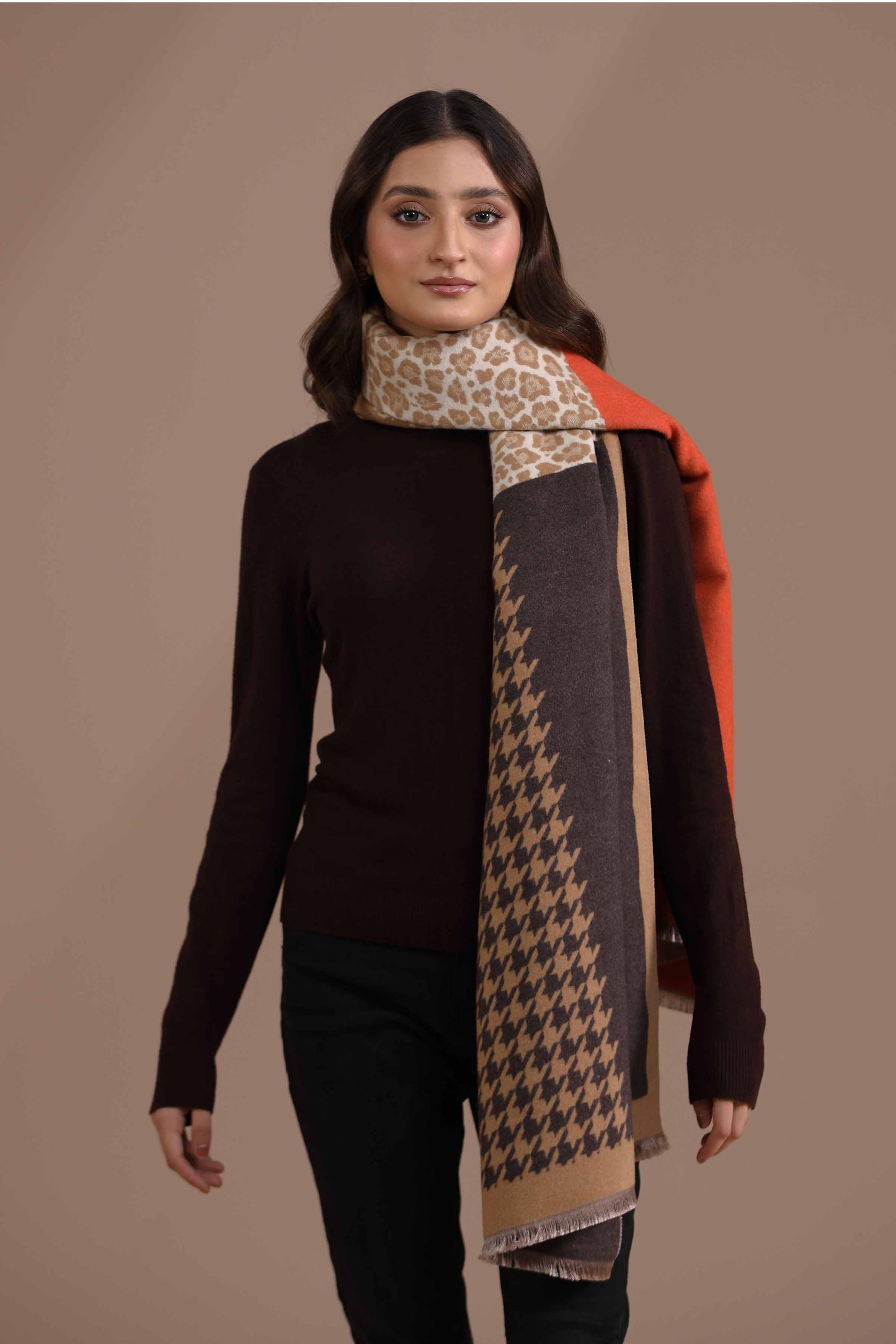 Nishat Linen - Orange Shawl-434802106
