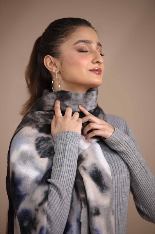 Nishat Linen - Black Shawl-434812103