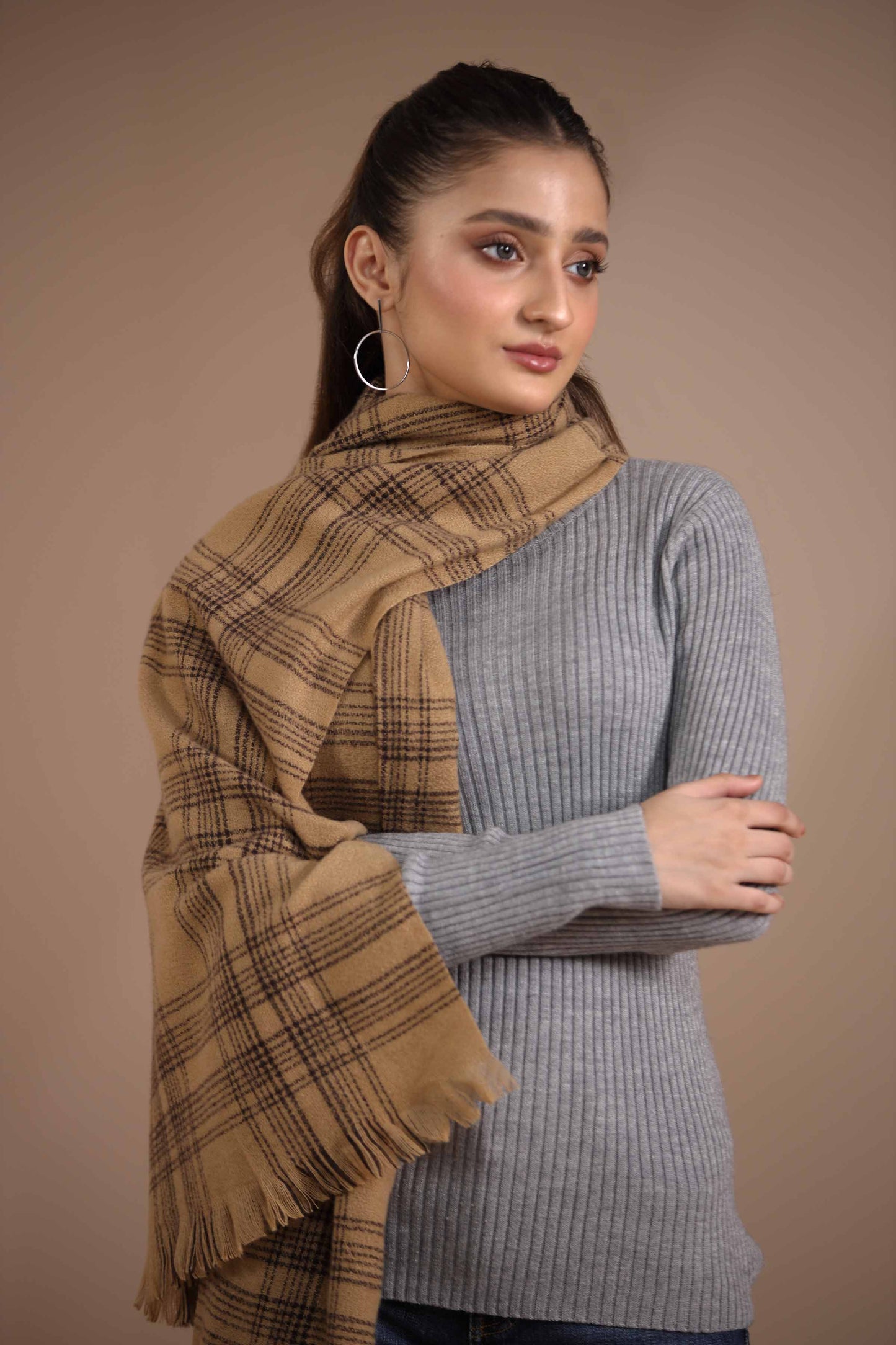 Nishat Linen - Camel Shawl-434842129