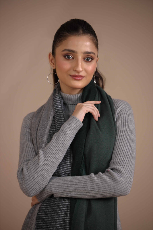 Nishat Linen - Black/Green Shawl-434862103