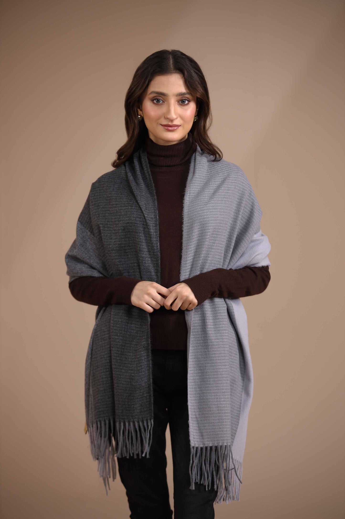 Nishat Linen - Grey Shawl-434862111