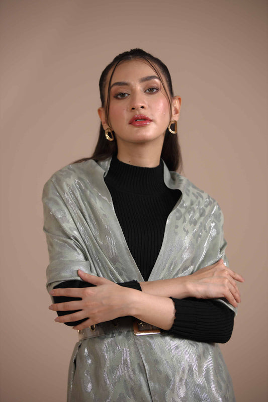 Nishat Linen - Grey/Green Shawl-434872111