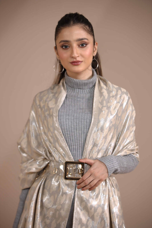 Nishat Linen - Beige Shawl-434872118