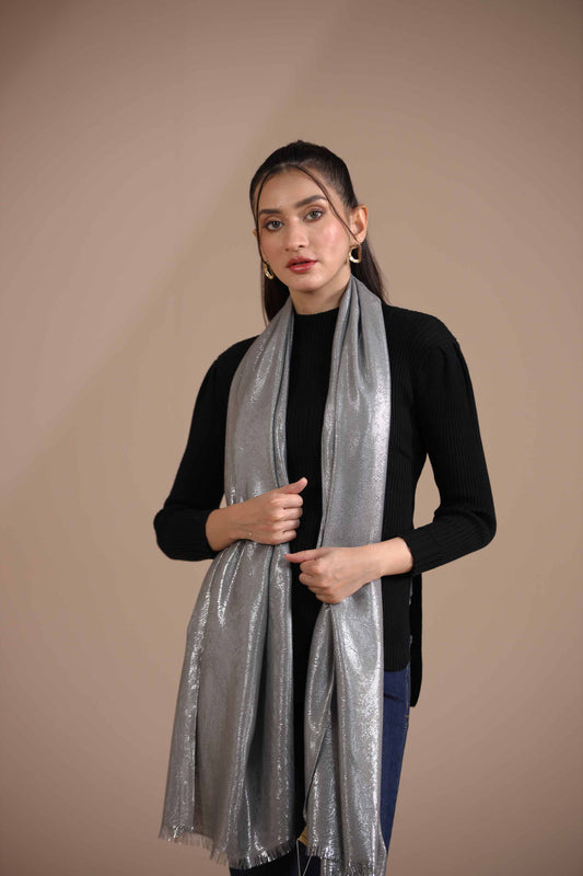 Nishat Linen - Silver Shawl-434872120
