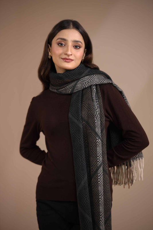 Nishat Linen - Black Shawl-434942103