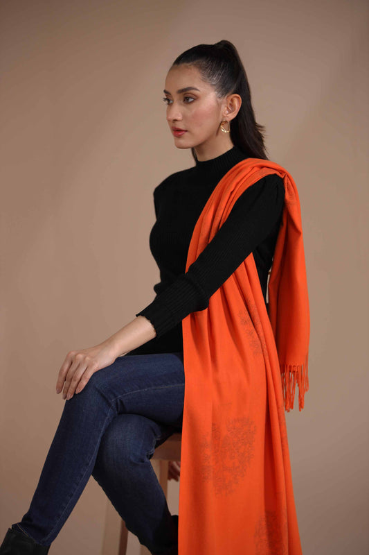 Nishat Linen - Orange Shawl-434962106