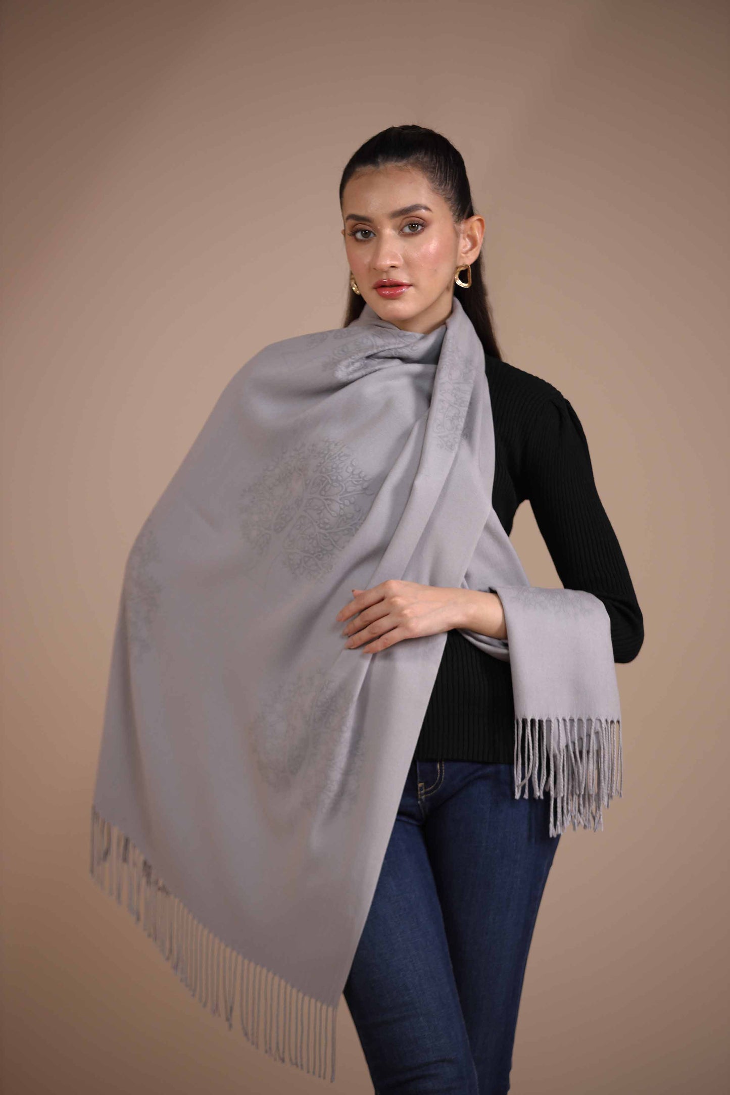Nishat Linen - Grey Shawl-434962111