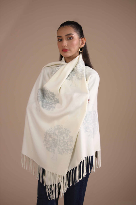 Nishat Linen - White Shawl-434962112