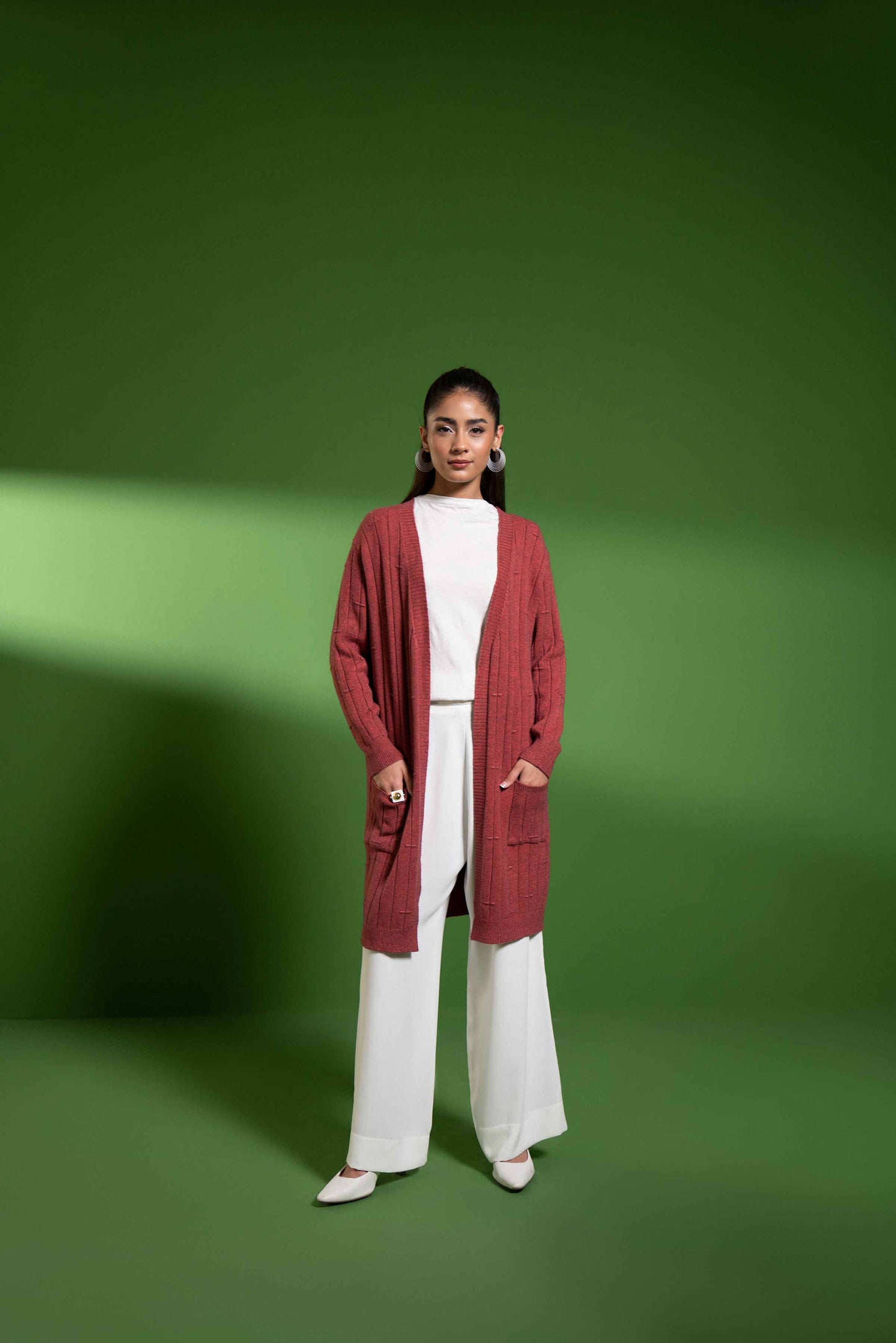 Nishat Linen - Red Long Sweater