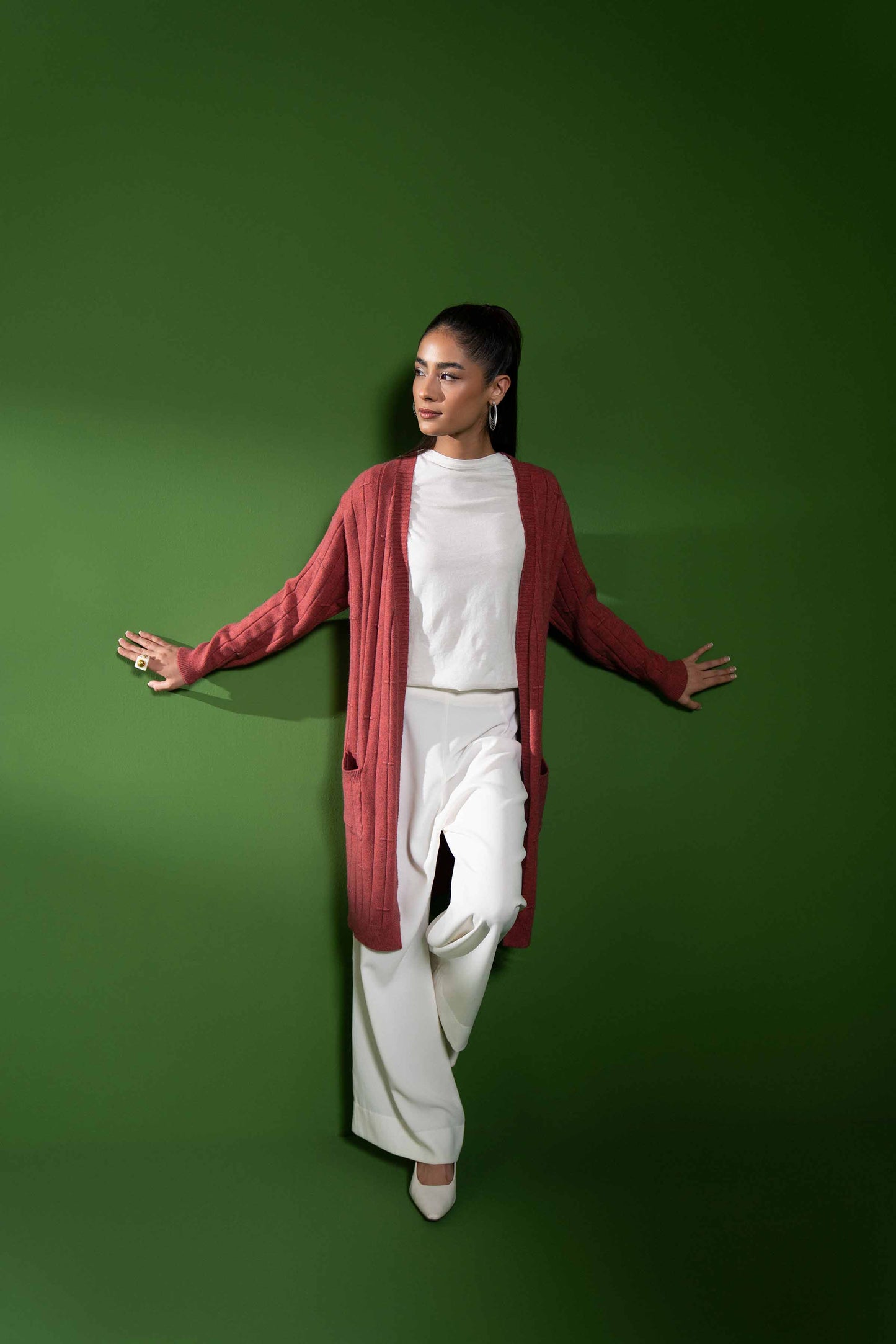 Nishat Linen - Red Long Sweater