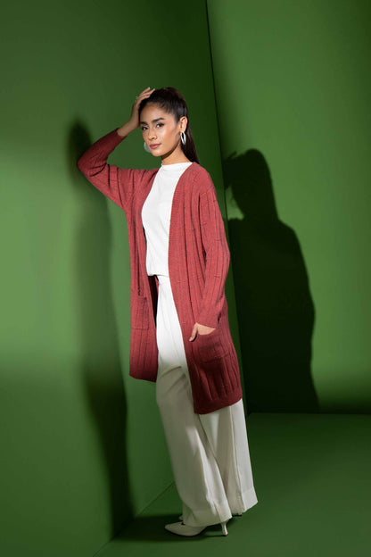 Nishat Linen - Red Long Sweater