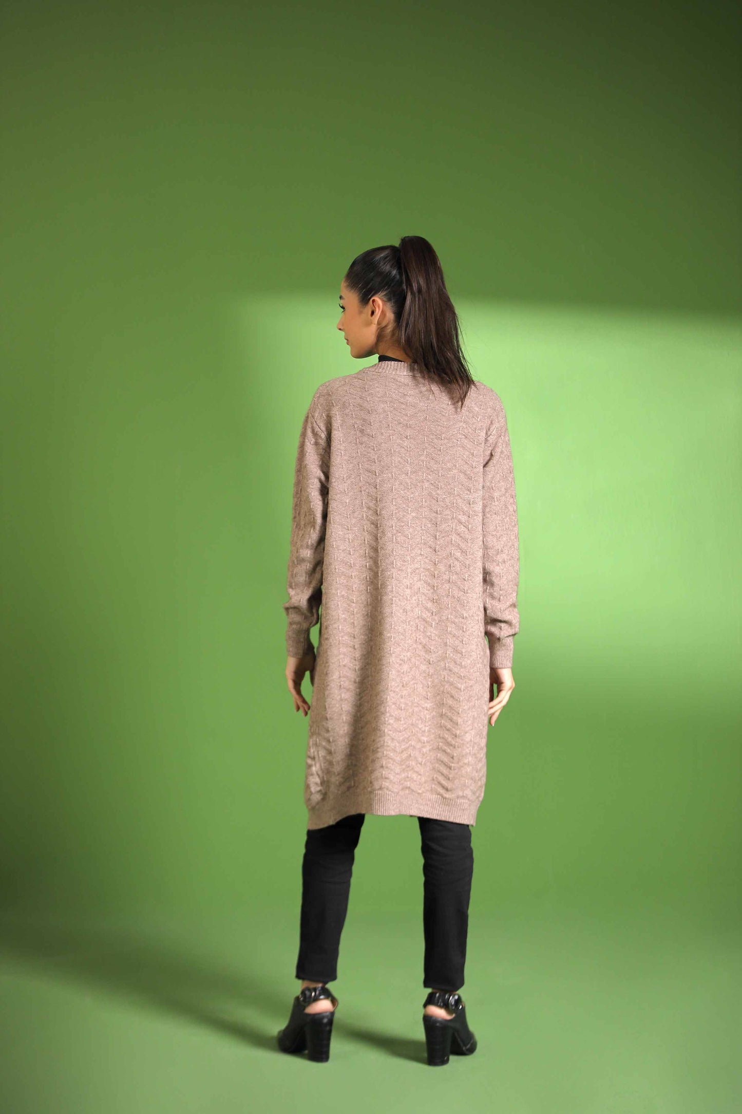 Nishat Linen - Khaki Long Sweater