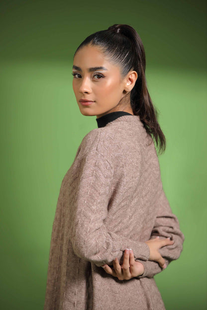 Nishat Linen - Khaki Long Sweater