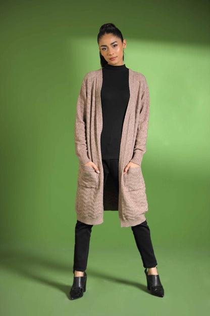 Nishat Linen - Khaki Long Sweater